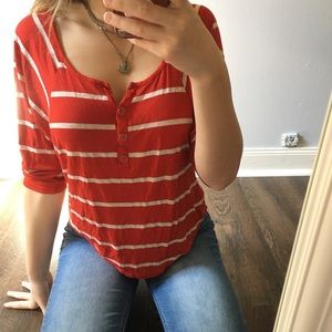 Dots Red White Stripe Blouse